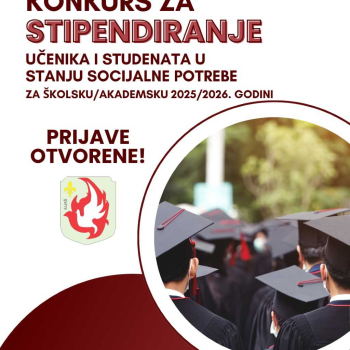 Konkurs za stipendiranje učenika i studenata u stanju socijalne potrebe za školsku/akademsku 2025/2026. godinu
