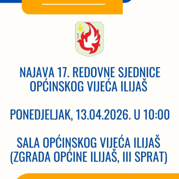 Najava 17. redovne sjednice Općinskog vijeća Ilijaš