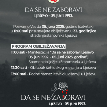 Program obilježavanja 33. godišnjice stradanja stanovnika Lješeva